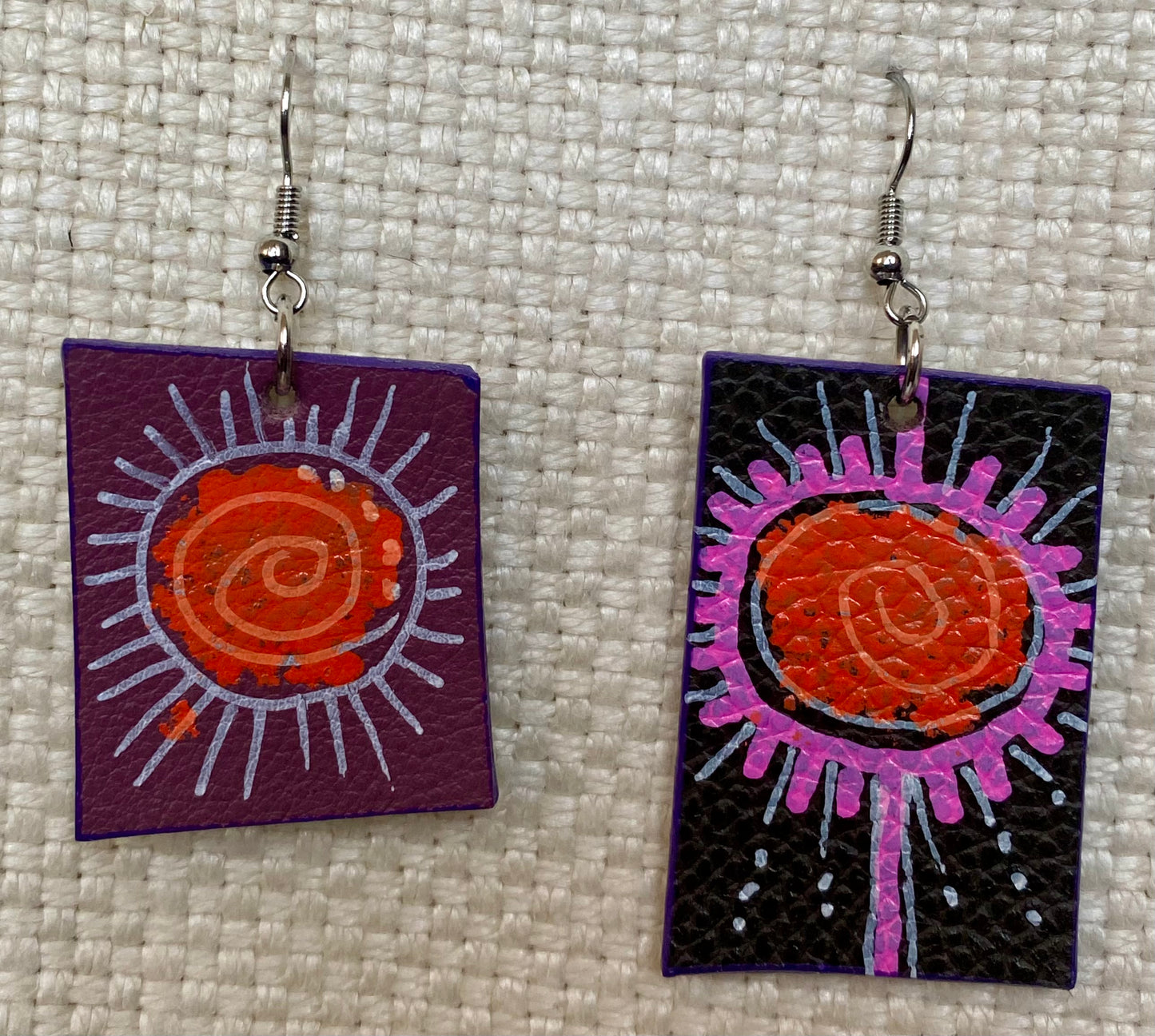Leather Earrings - Length of longest side 2-1/2 inches