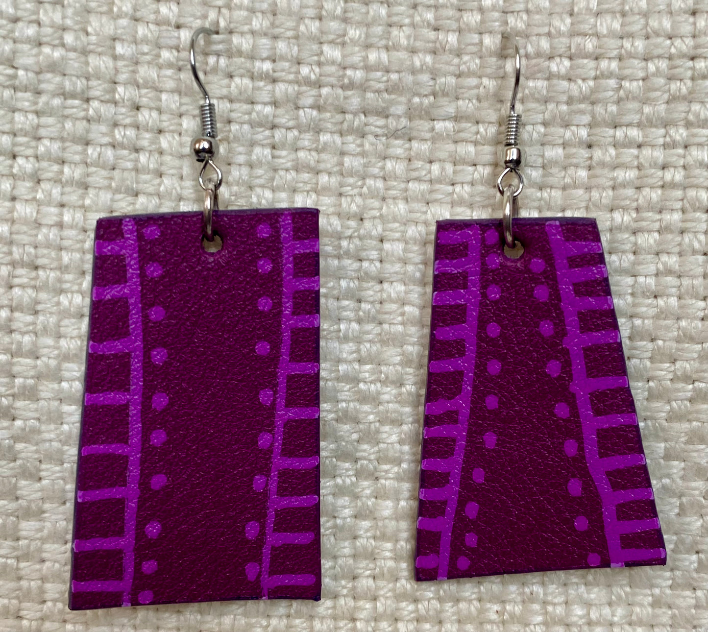 Leather Earrings - Length of longest side 2-1/2 inches