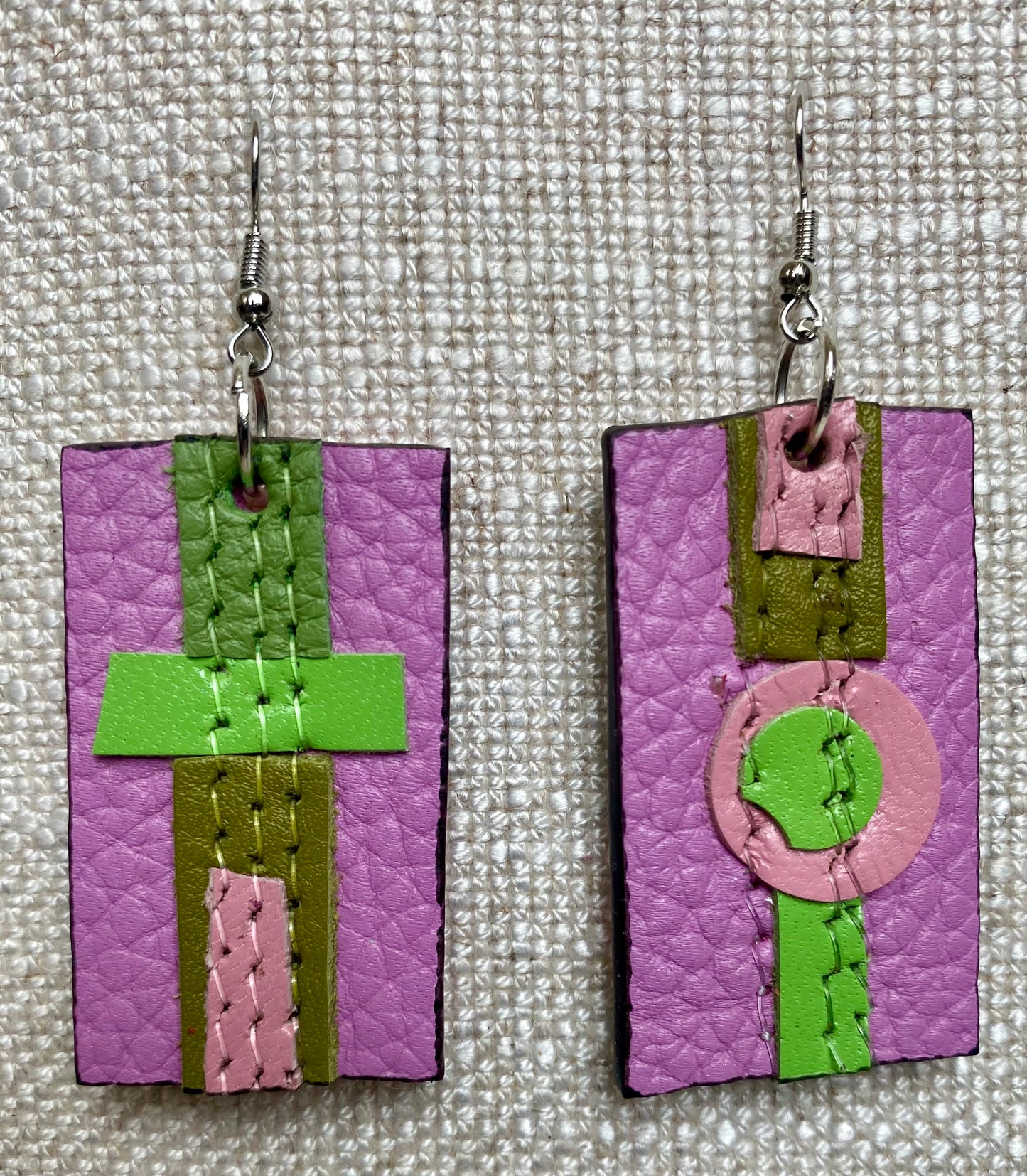 Leather Earrings - Length of the longest side - 3 inches