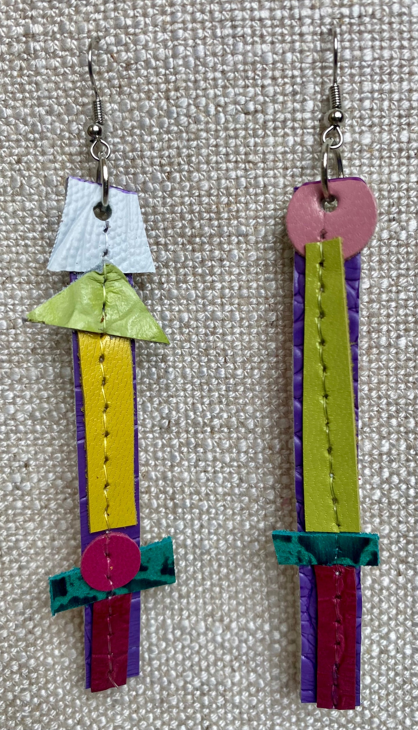 Leather Earrings - Length of the longest side - 4 inches