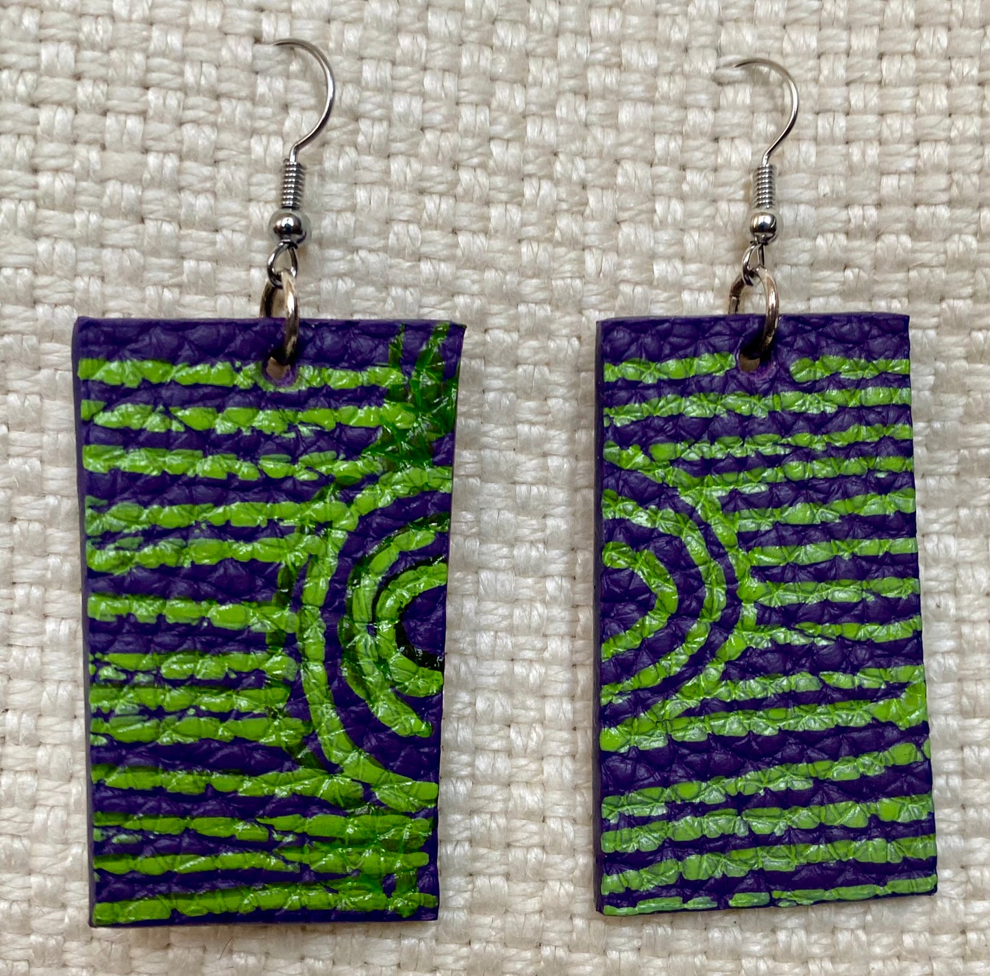 Leather earrings-length of longest side 2-1/2 inches