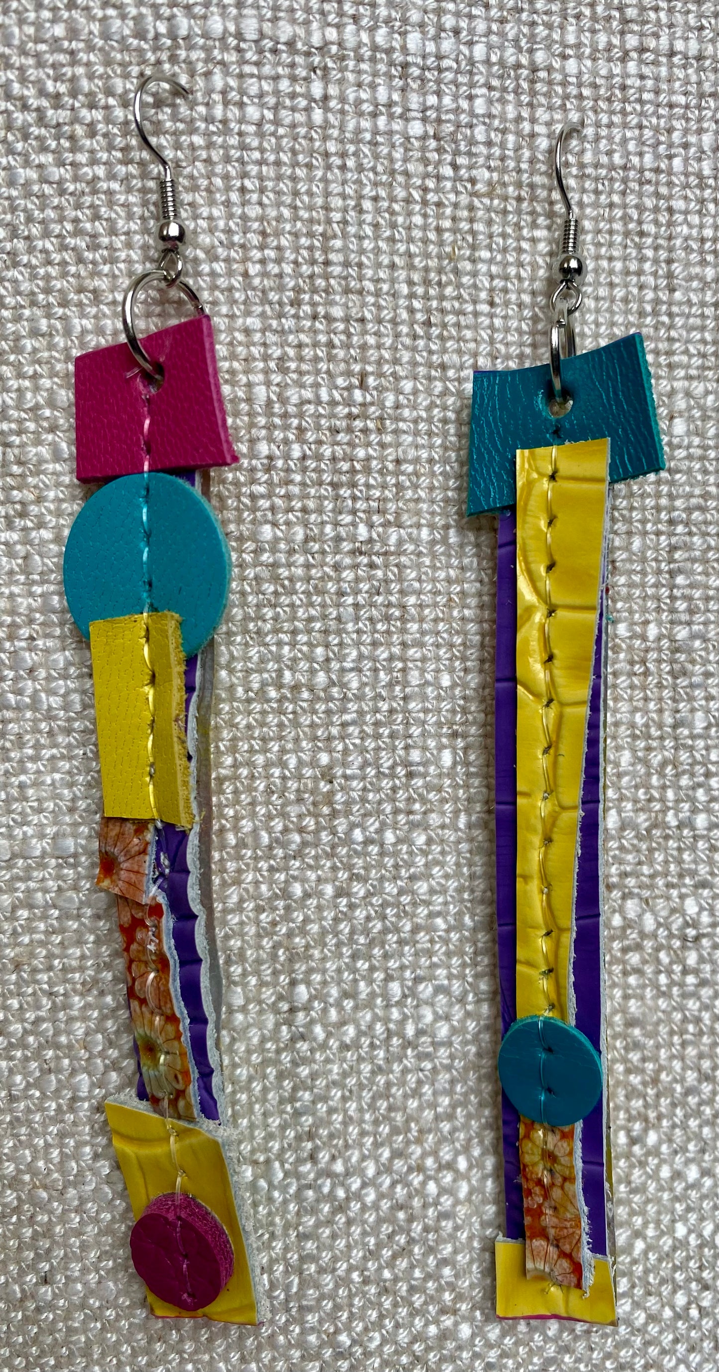 Leather Earrings - Length of the longest side - 4-1/2 inches