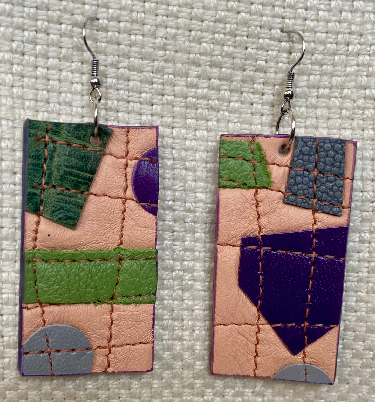 Leather Earrings - Length of longest side 3 inches