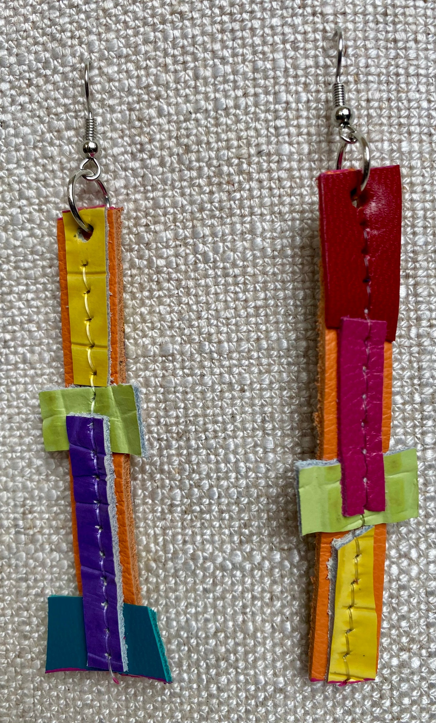 Leather Earrings - Length of the longest side - 3-1/2 inches