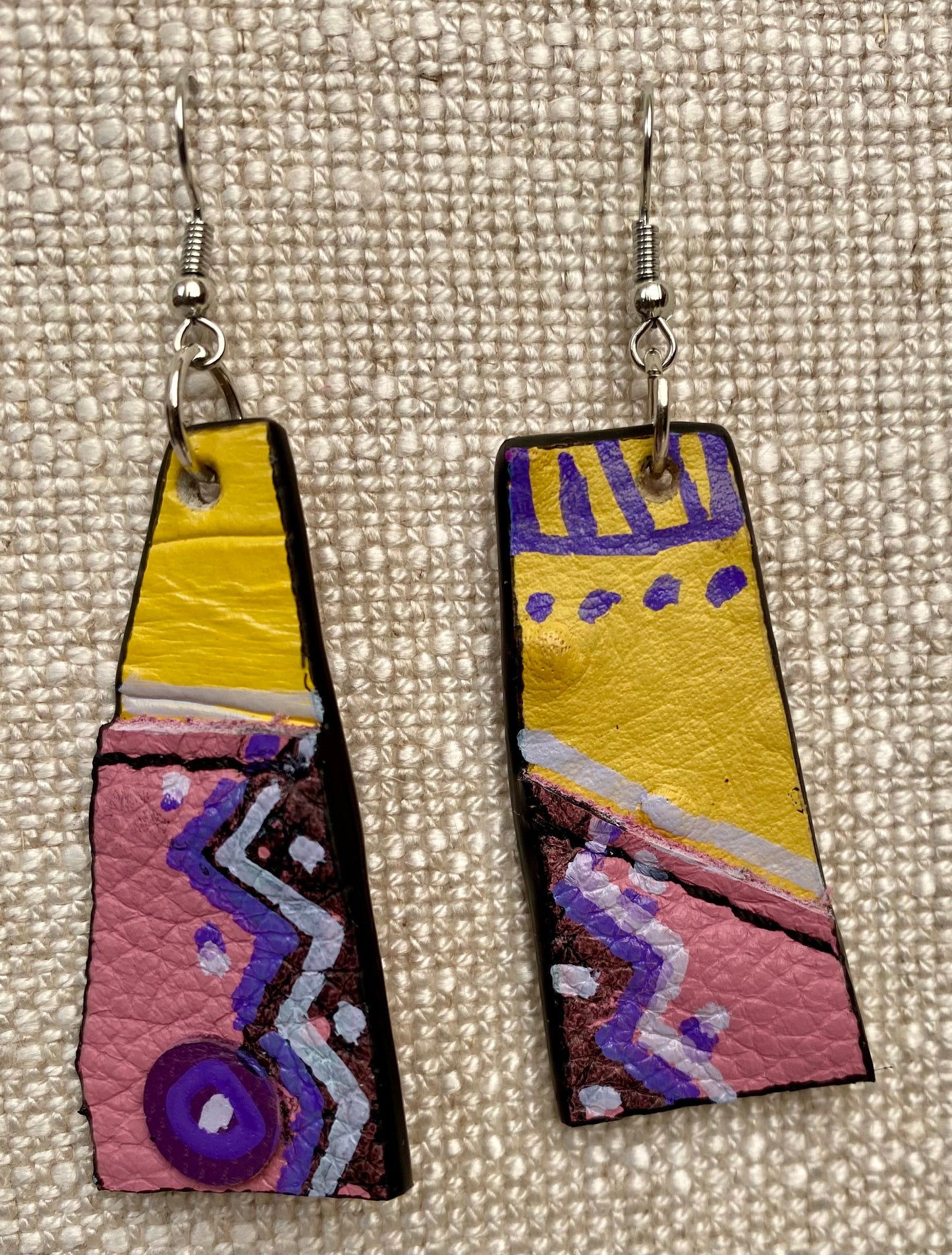Leather Earrings - Length of longest side- 2-1/2 inches