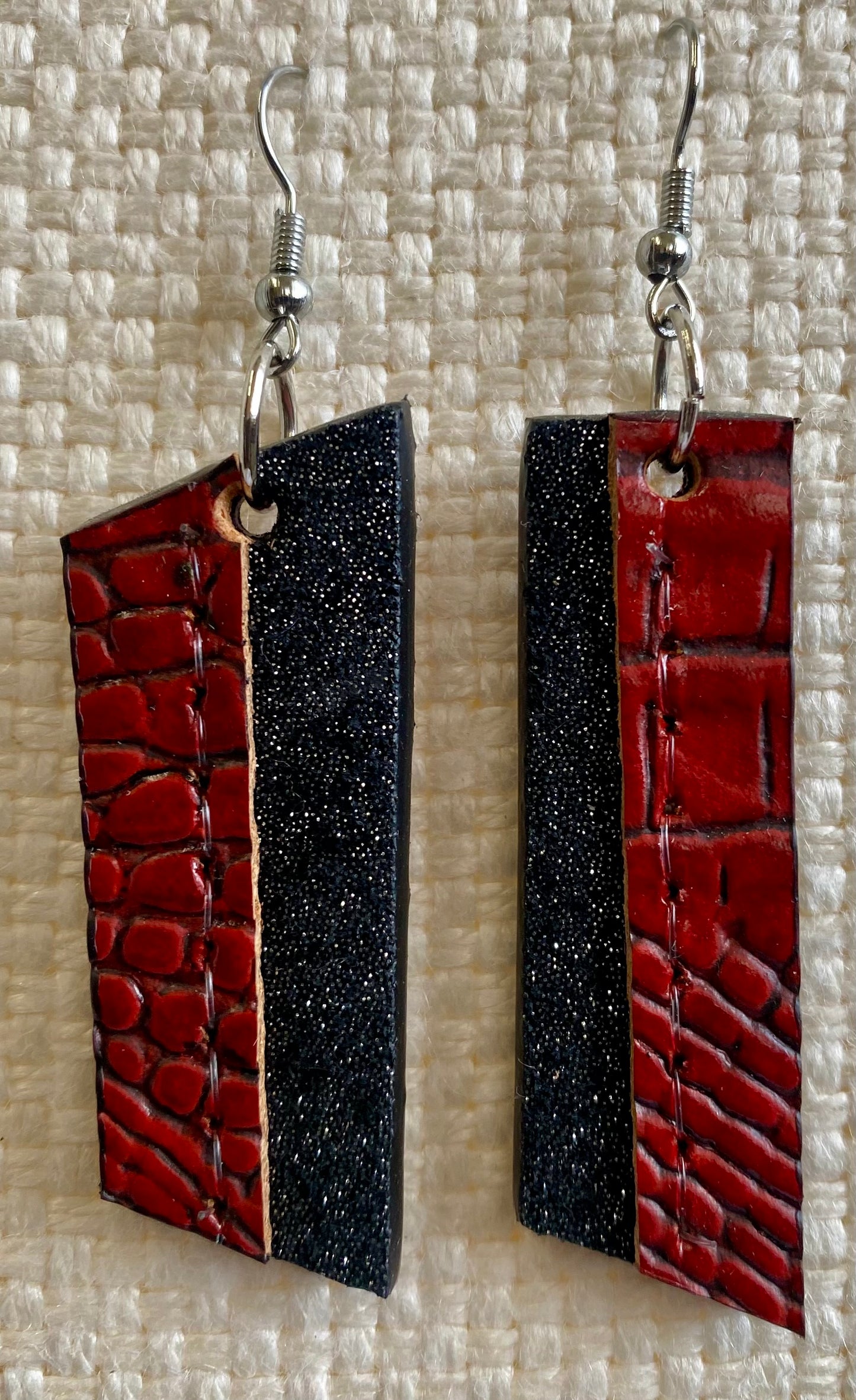 Leather Earrings-Length of the longest side 2 inches