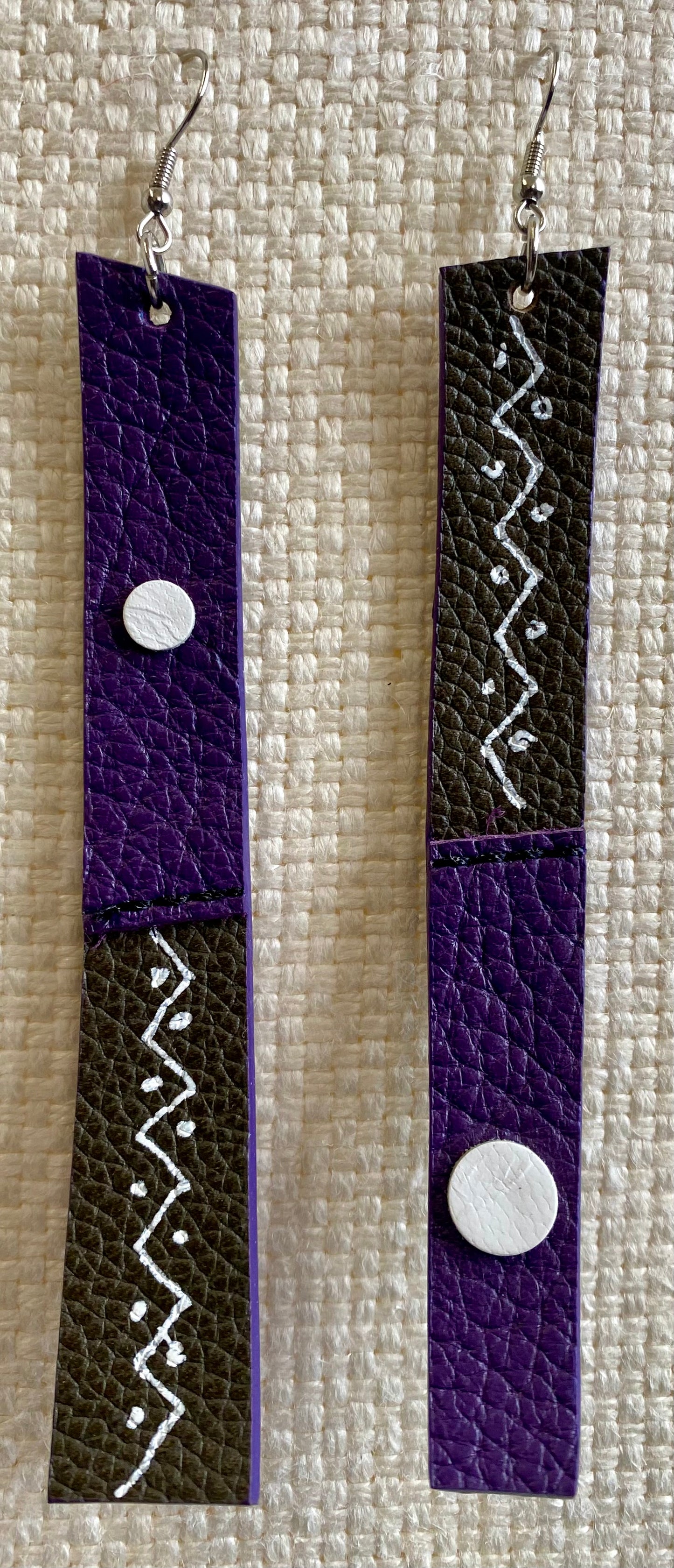 Leather Earrings-Lenght of the longest side-4-1/2 inches