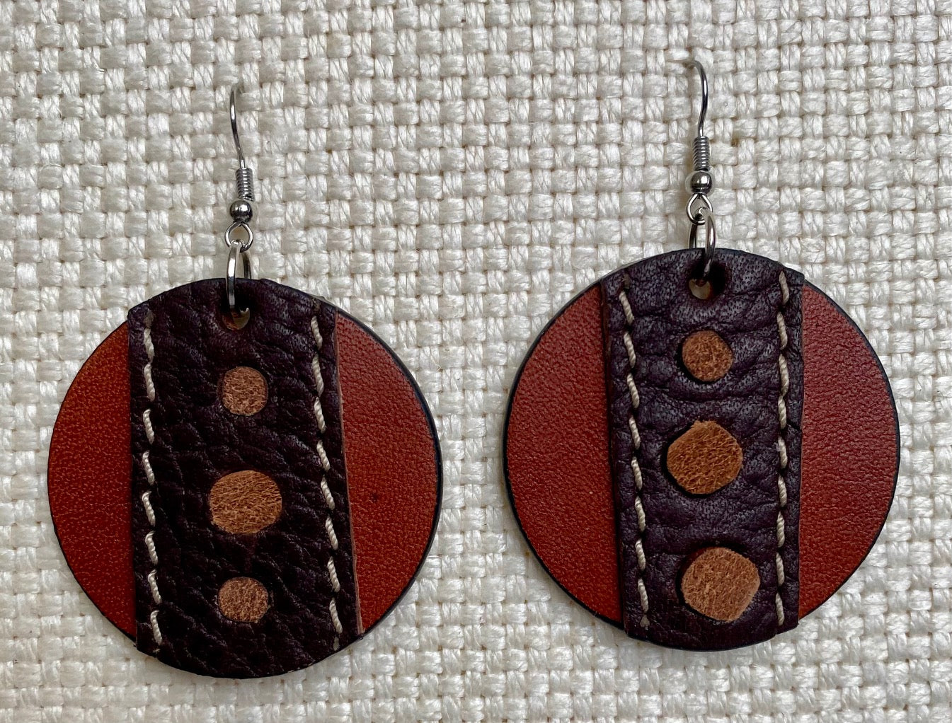 Leather Earrings 1 1/2 inch