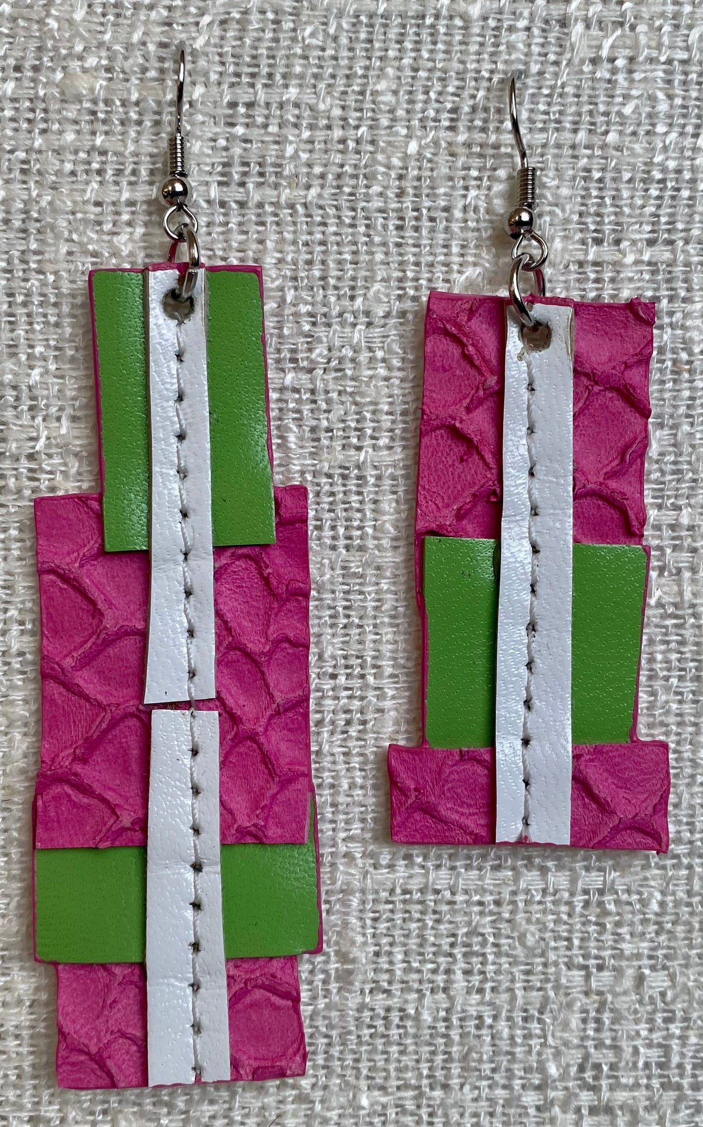Leather Earrings-Length of the longest side 3 inches