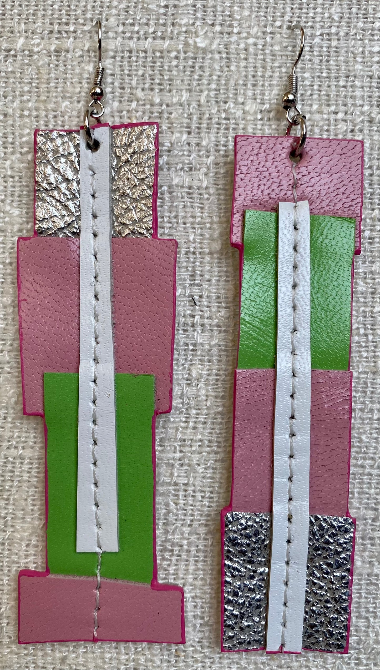 Leather Earrings - Length of the longest side 3-1/2 inches