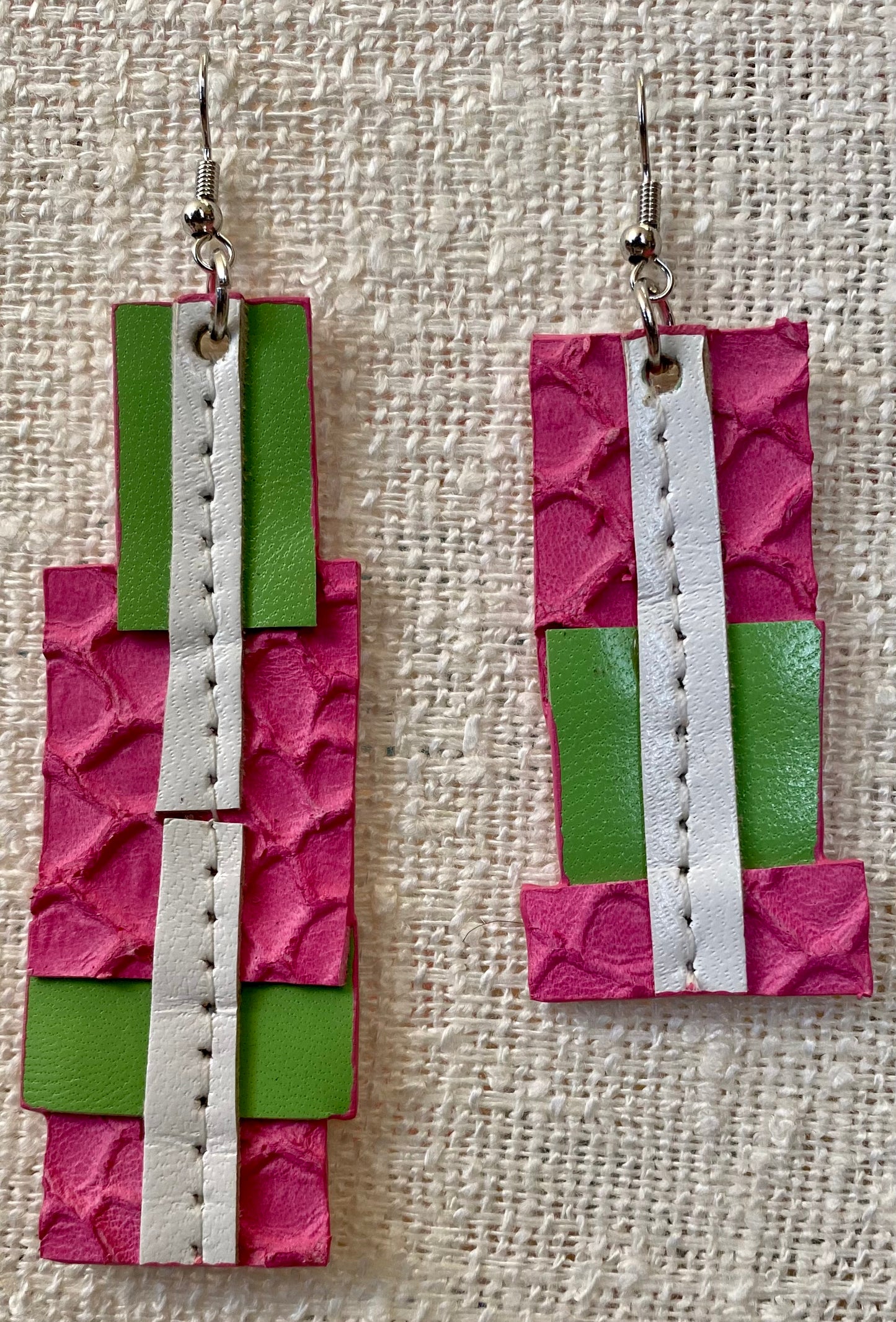 Leather Earrings - Length of the longest side 3 inches