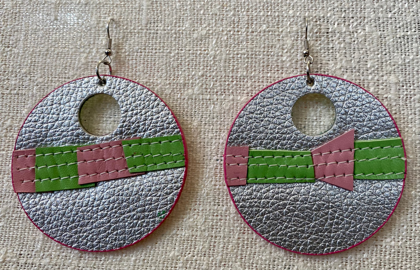Leather Earrings - Circle 2-1/2 inches