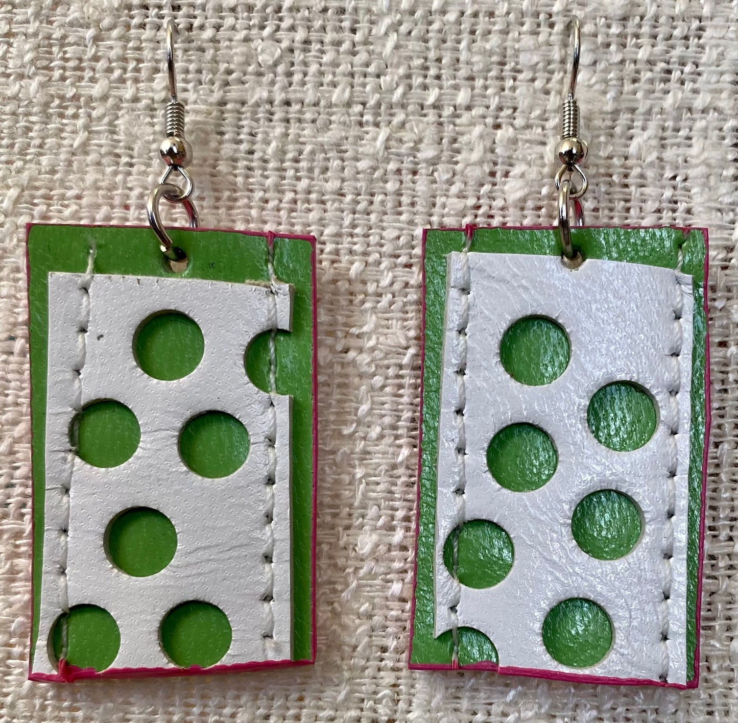 Leather Earrings - Length of the longest side 1-1/2 inches.