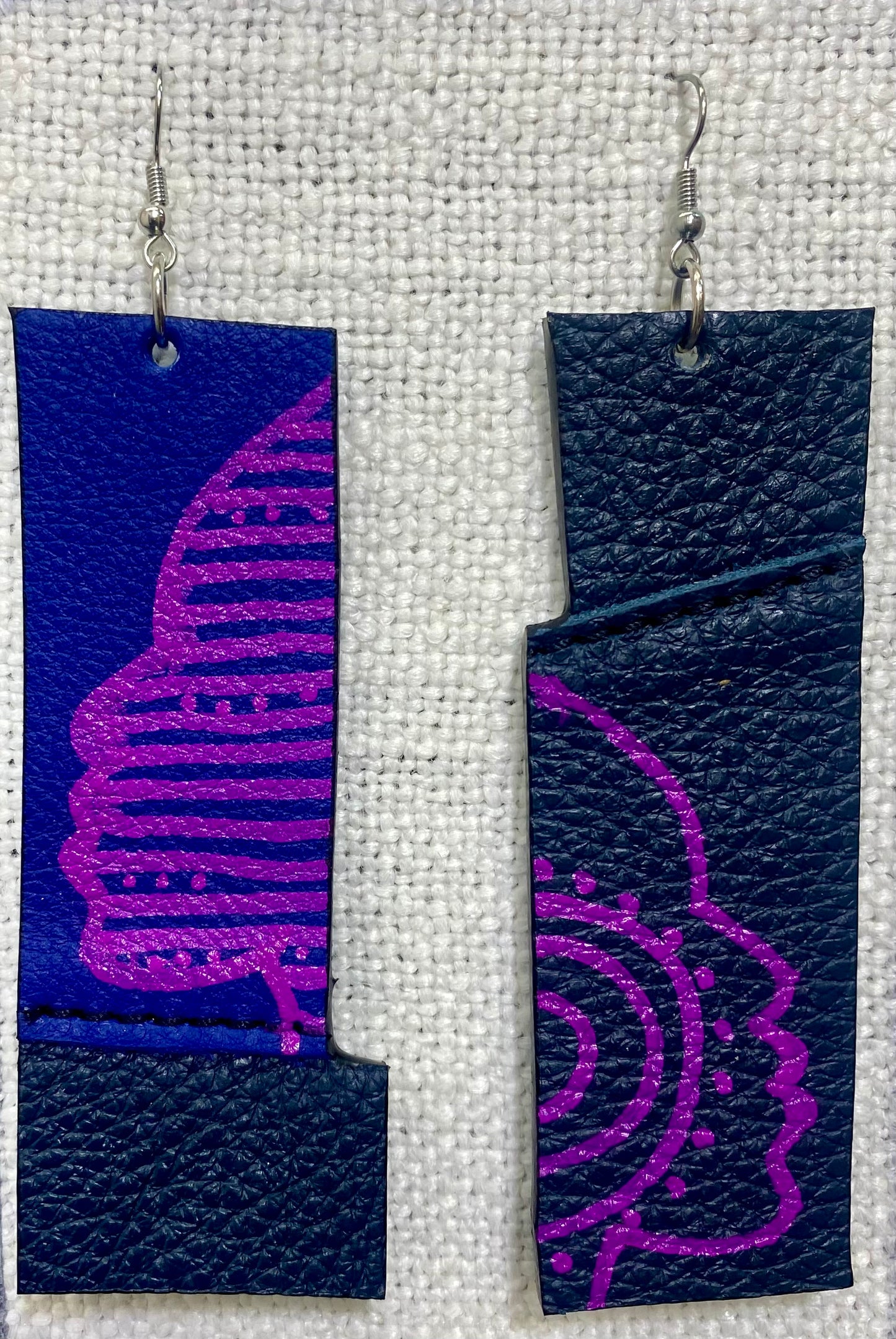 Leather Earrings - Length of the longest side- 4-1/2 inches