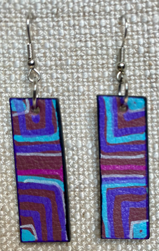 Leather Earrings  -  Length of longest side- 2 inches