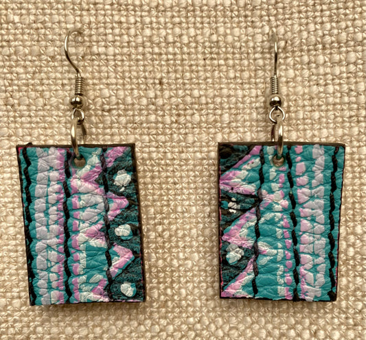 Leather Earrings  -  Length of longest side - 2 inches