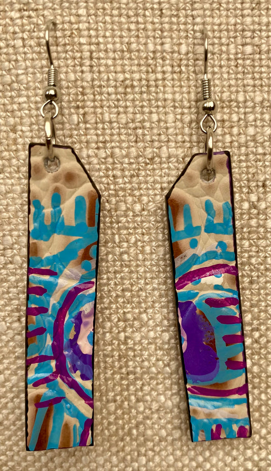 Leather Earrings  -  Length of longest side-  2-1/2 inches