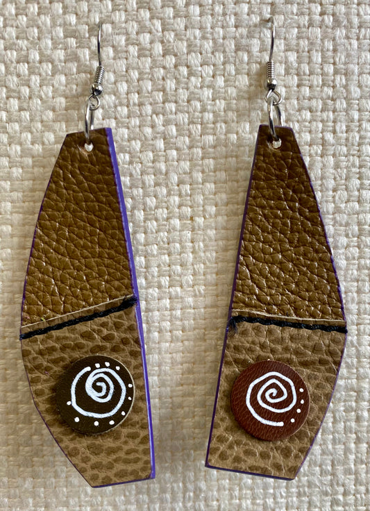 Leather Earrings-Length of the longest side 3 inches