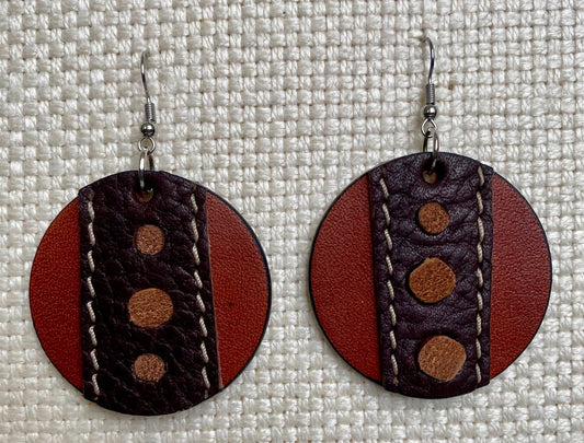Leather Earrings 1 1/2 inch