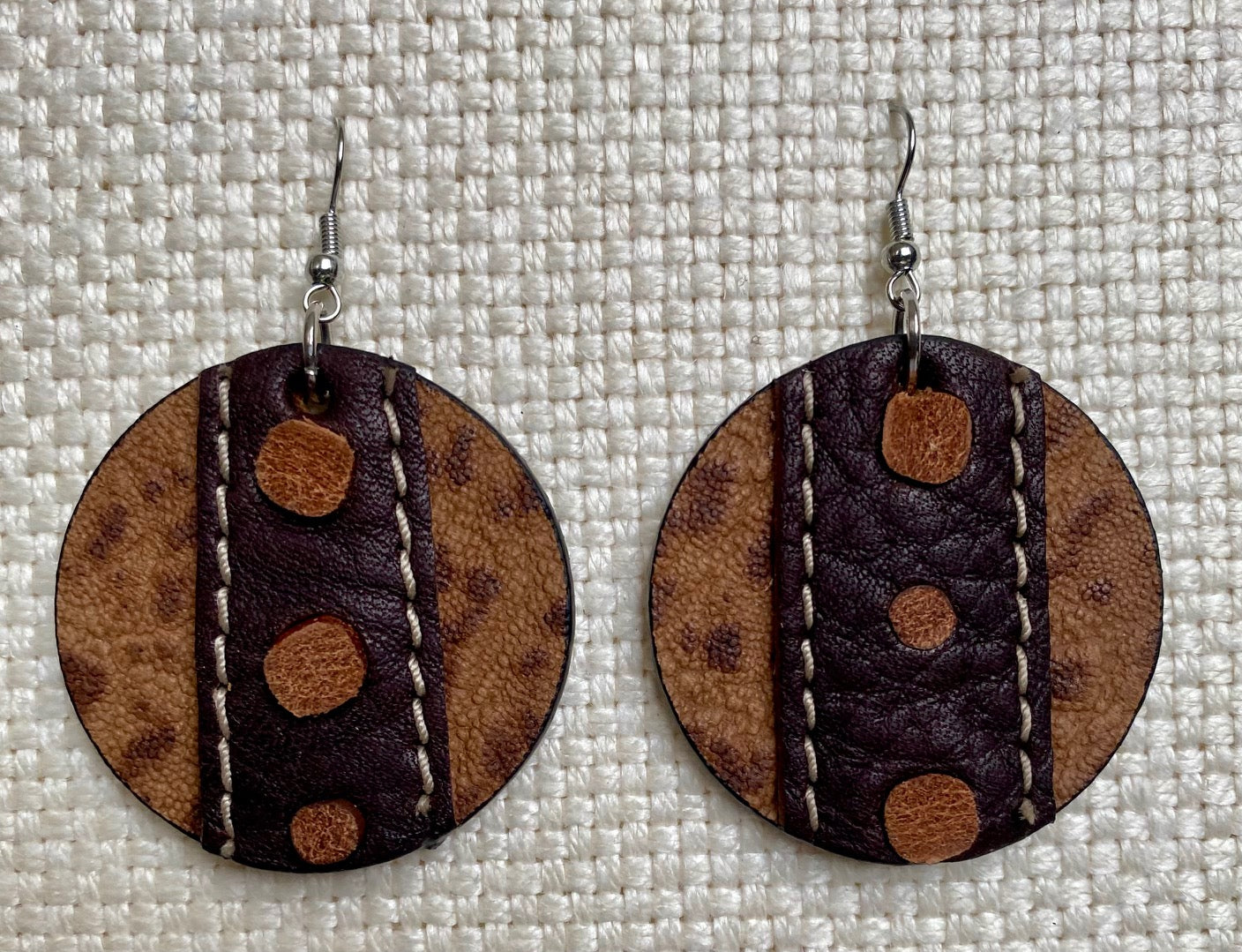 Leather Earrings 1 1/2 inch