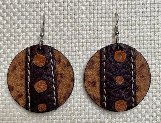 Leather Earrings 1 1/2 inch
