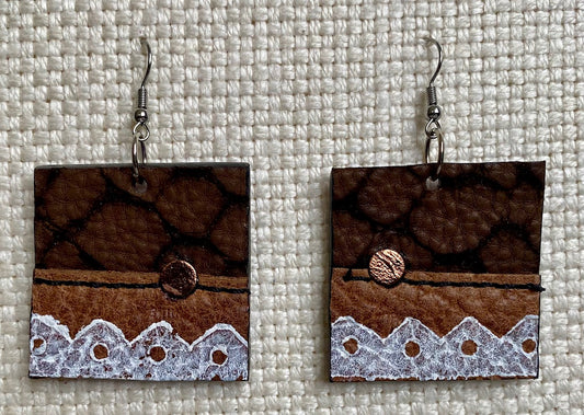 Leather Earrings 1 1/2 inch
