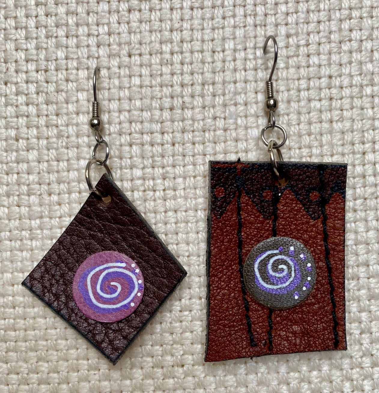 Leather Earrings 1 1/2 inch
