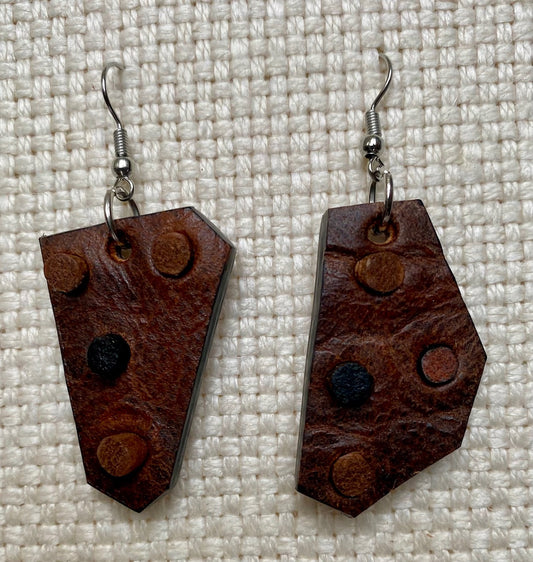 Leather Earrings 1 1/2 inch