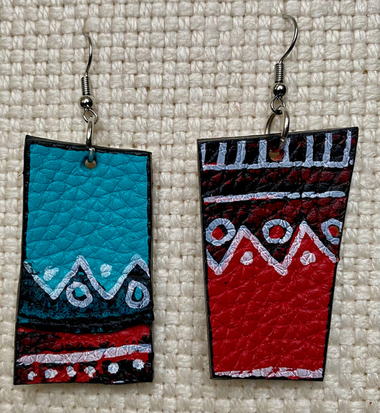 Leather Earrings 1 1/2 inch