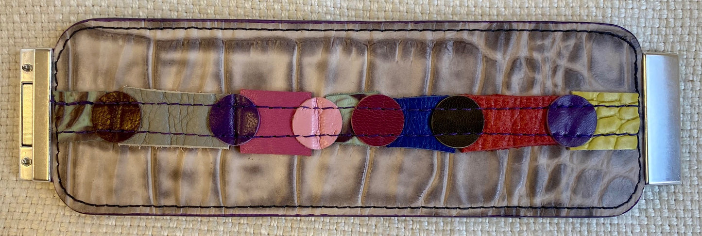 Leather Wrist Cuff -  fits  6 -3/4 inch wrist.