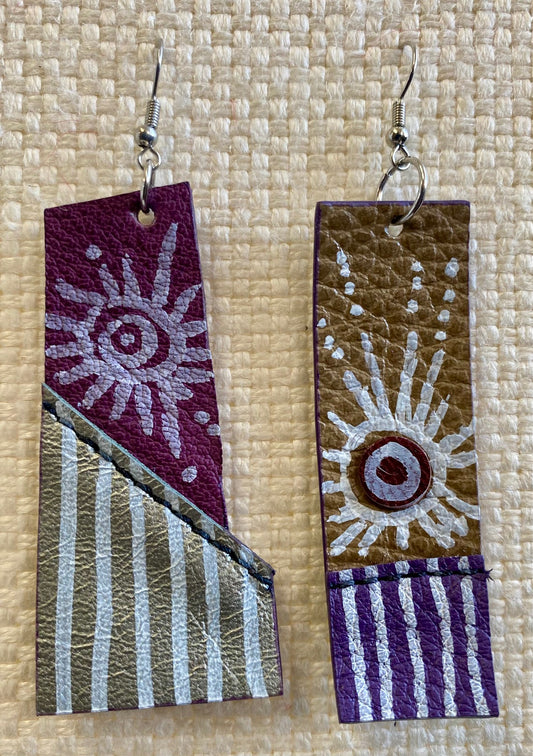 Leather Earrings  -  Length of longest side -   2-1/2  inches