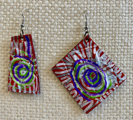 Leather Earrings - Length of the longest side  2-1/2  inches