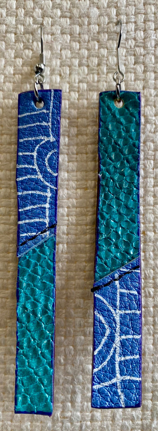 Leather Earrings - Length of the longest side - 3 inches
