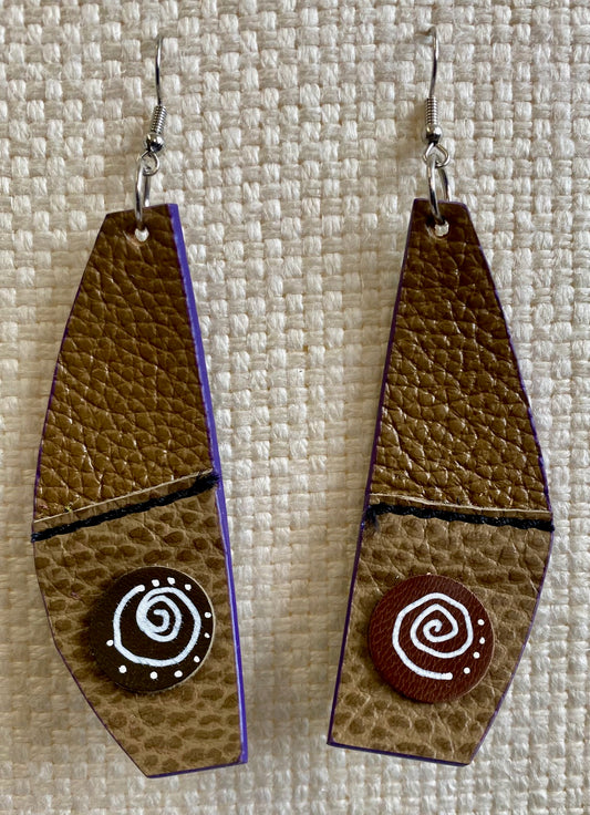 Leather Earrings - Length of the longest side - 3 inches