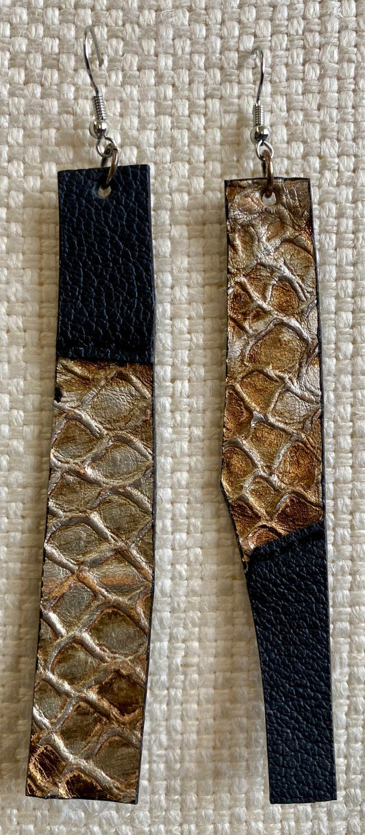 Leather Earrings - Length of the longest side - 4 inches